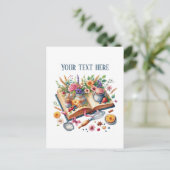 Cute bakery recipe book add message business name ポストカード (スタンド正面)