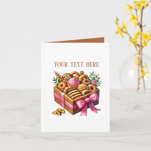 Cute Bakery sweet box customizable カード (黄色い花)