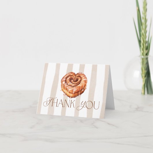 Cute Bakery Themed Cinnamon Roll サンキューカード (正面)