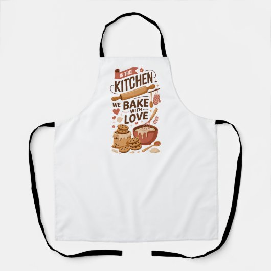 Cute Baking Graphic Apron for Home Cooks & Bakers エプロン (正面)