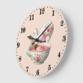 Cute baking lovers kitchen  ラージ壁時計 (傾斜)