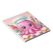Cute baking octopus blank notepad ノートパッド (アングル)