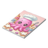 Cute baking octopus blank notepad ノートパッド (回転)