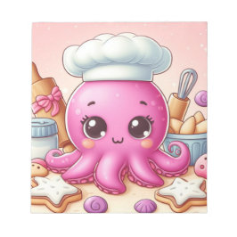 Cute baking octopus blank notepad ノートパッド