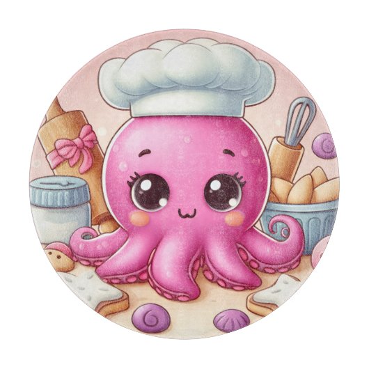 Cute baking octopus cutting board カッティングボード (正面)
