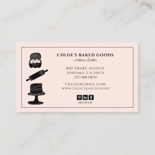 Cute Baking Utensils Bakery 名刺 (裏面)