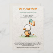 Cute Bald Eagle 4th of July Party Invitation 招待状 (正面/裏面)