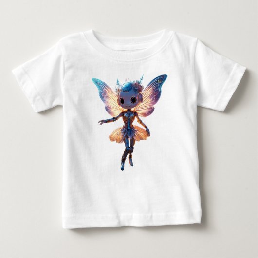Cute Ballerina Dancing Robot Pixie ベビーTシャツ (正面)