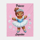 cute ballerina gingerbread girl Fleece Blanket フリースブランケット (正面)