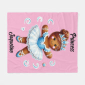 cute ballerina gingerbread girl Fleece Blanket フリースブランケット (正面(横))