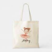 Cute Ballerina Personalized girl bag for dancers トートバッグ (裏面)