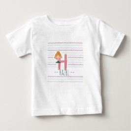 Cute Ballerina Plush Pink Letter H Toddler Baby ベビーTシャツ