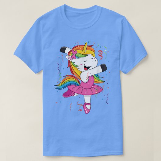 Cute Ballet Dancer Unicorn Dancing Fan Ballerina G Tシャツ (デザイン正面)