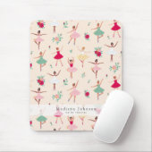 Cute Ballet Dancers Pattern Ballerina マウスパッド (マウス)