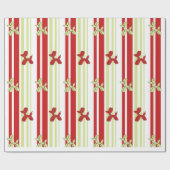 Cute Balloon Dog Pattern Red Green Stripe Party ラッピングペーパー (フラット)