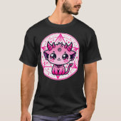 Cute Baphomet Satanic Cat and Artistic Gothic Kawa Tシャツ (正面)