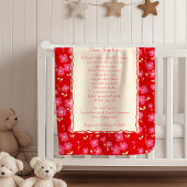 Cute Baptism Floral Fleece Blanket Godparent Gift  フリースブランケット