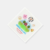 Cute Barn Yard Farm Party Animals Play Balls スタンダードカクテルナプキン (角)
