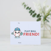 Cute Baseball Classroom Valentine Card シーズンポストカード (スタンド正面)