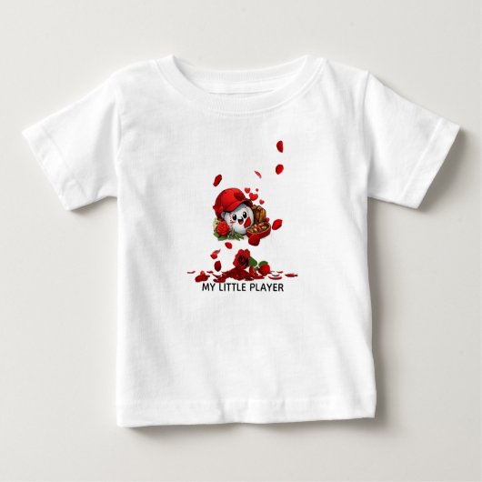 Cute Baseball Love Design ベビーTシャツ (正面)