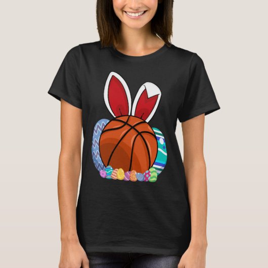 Cute Basketball Easter Egg Bunny  For Kids Boys To Tシャツ (正面)