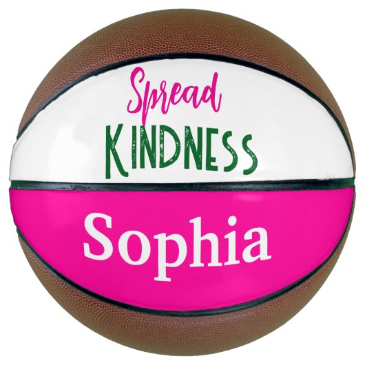 Cute Basketball Sports Spread Kindness Pink バスケットボール (正面)