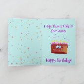Cute & Bassetオンおもしろい誕生日カード（ケーキ付き） カード (内部)