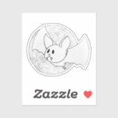 Cute Bat and Full Moon Halloween シール (シート)