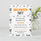 Cute Bat and Ghost Halloween Invitation. 招待状 (スタンド正面)