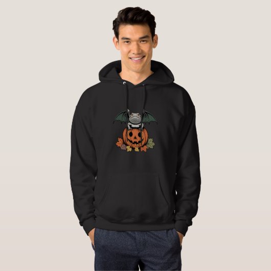 Cute Bat Lizard on Pumpkin パーカ (正面フル)