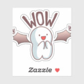  Cute Bat WOW シール (シート)