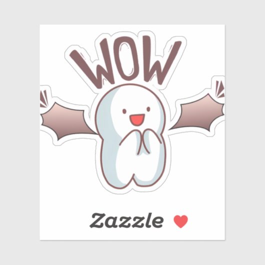  Cute Bat WOW シール (シート)