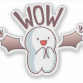 Cute Bat WOW シール (正面)