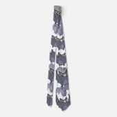 Cute bats Grey and white Cartoon Modern pattern ネクタイ (裏面)