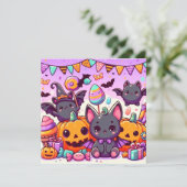 Cute bats halloween party 招待状 (スタンド正面)