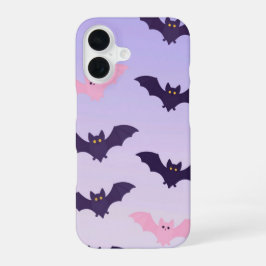 Cute Bats Pastel Halloween Phone Case iPhone 16ケース