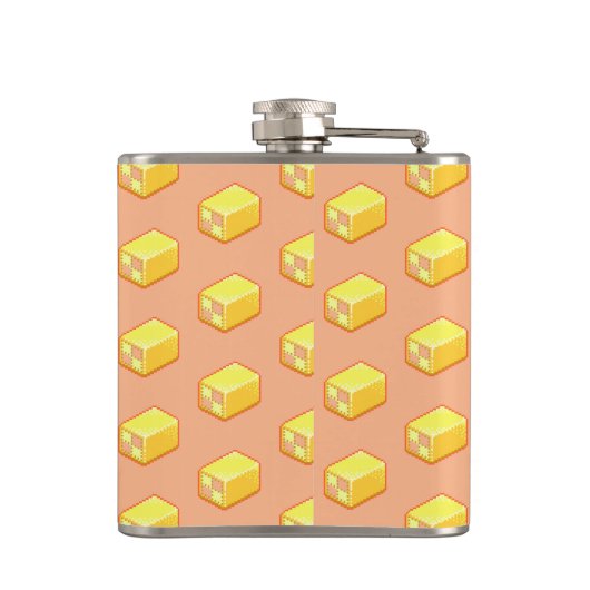 Cute Battenberg Add Your Own Text Cake Pattern フラスク (裏面)