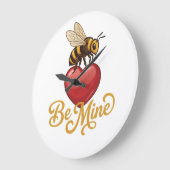 Cute Be Mine Honeycomb  ラージ壁時計 (傾斜)