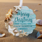 Cute Beach Company Christmas Seashell Customized オーナメントカード