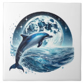 Cute beach dolphin lovers ceramic  タイル (正面)