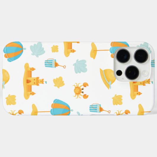 Cute Beach Umbrella & Sandcastle  Case-Mate iPhoneケース (裏面 (横))