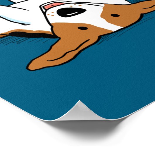 Cute Beagle Cartoon Dog ポスター (角)