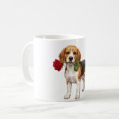 ‏Cute Beagle Dog コーヒーマグカップ (正面左)