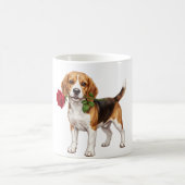 ‏Cute Beagle Dog コーヒーマグカップ (中央)