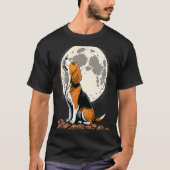 Cute Beagle Howling at the Moon  Beagle Mom Tシャツ (正面)