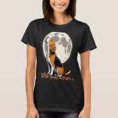 Cute Beagle Howling at the Moon  Beagle Mom Tシャツ (正面)
