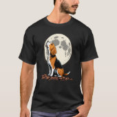 Cute Beagle Howling at the Moon Beagle Mom Tシャツ (正面)