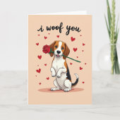 Cute Beagle I Woof You Card カード (正面)