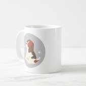 Cute beagle mug かわいいビーグルのイラストのマグカップ コーヒーマグカップ (正面左)