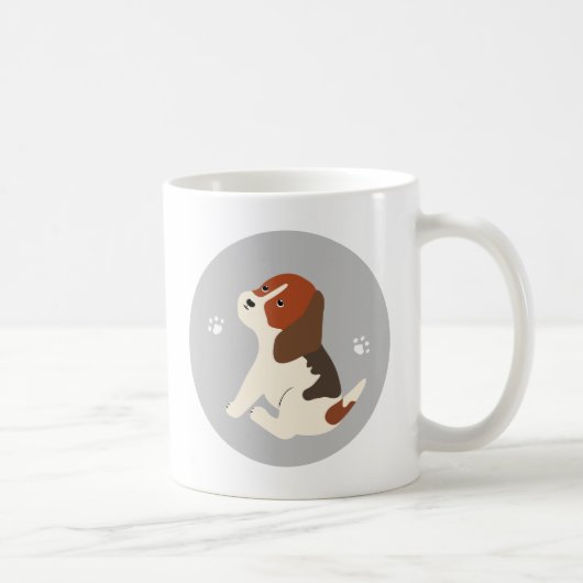 Cute beagle mug かわいいビーグルのイラストのマグカップ コーヒーマグカップ (右)